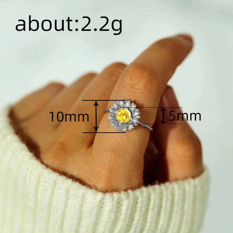 Women's Pastoral Fashion Sunflower Ring