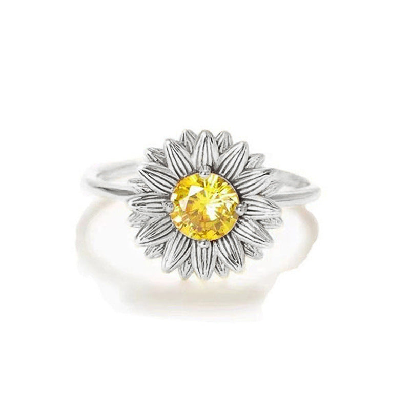 Women's Pastoral Fashion Sunflower Ring