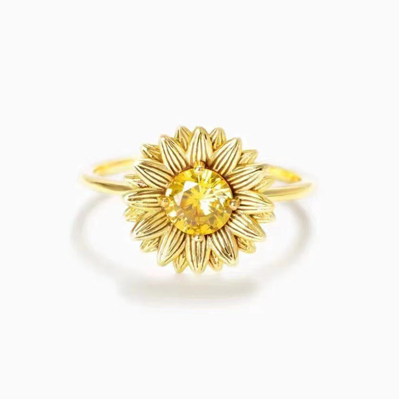 Women's Pastoral Fashion Sunflower Ring