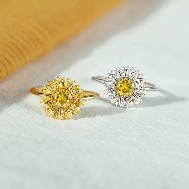 Women's Pastoral Fashion Sunflower Ring
