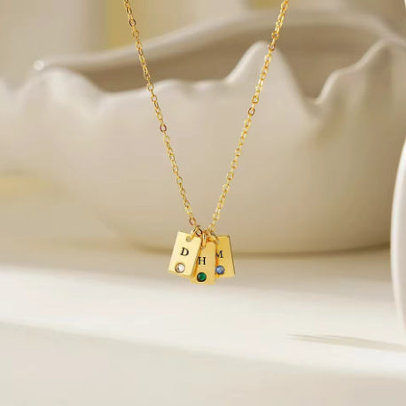 Stainless Steel Birthday Stone Necklace