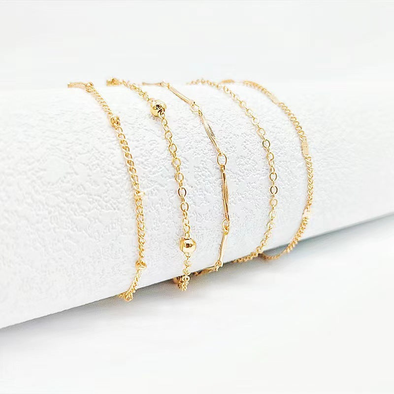 Stylish Simple And Versatile Anklets 5 Pieces Suit Combination