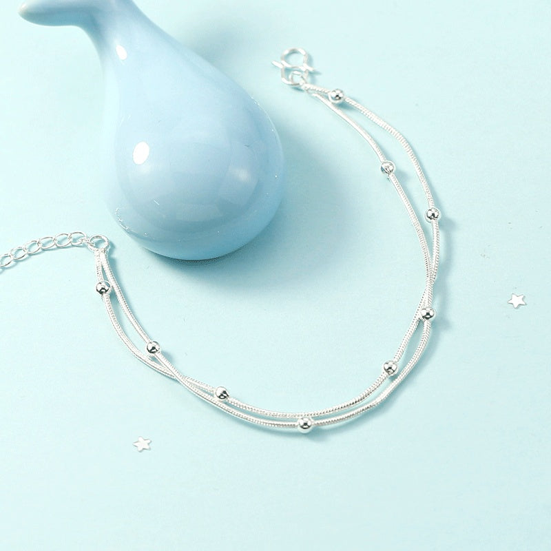 Korean Style Silver Plated Fashion Personality Anklet For Women
