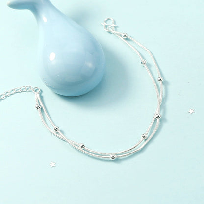 Korean Style Silver Plated Fashion Personality Anklet For Women