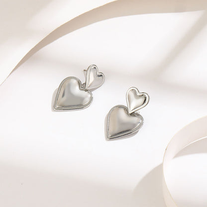 Three-layer Heart Shaped Love Earrings Simple Pendant Acrylic