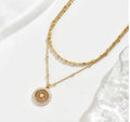 Chain Paired With Crystal Medal Pendant