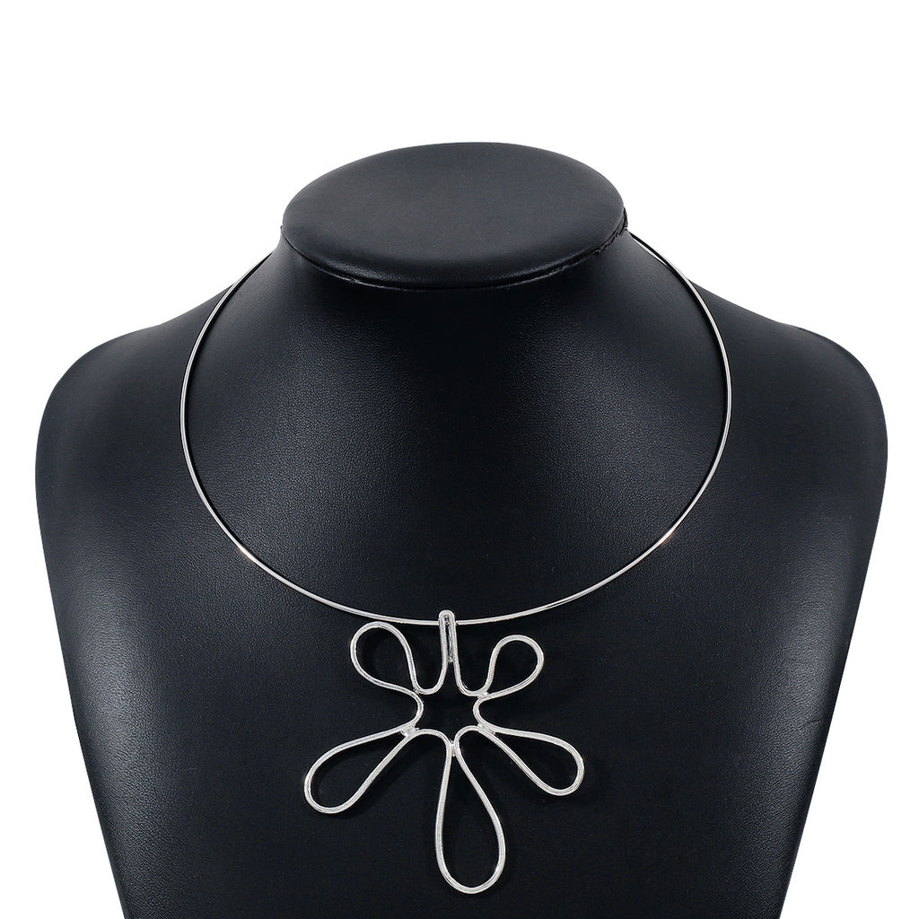 N11533 Personality Geometry Flower Necklace