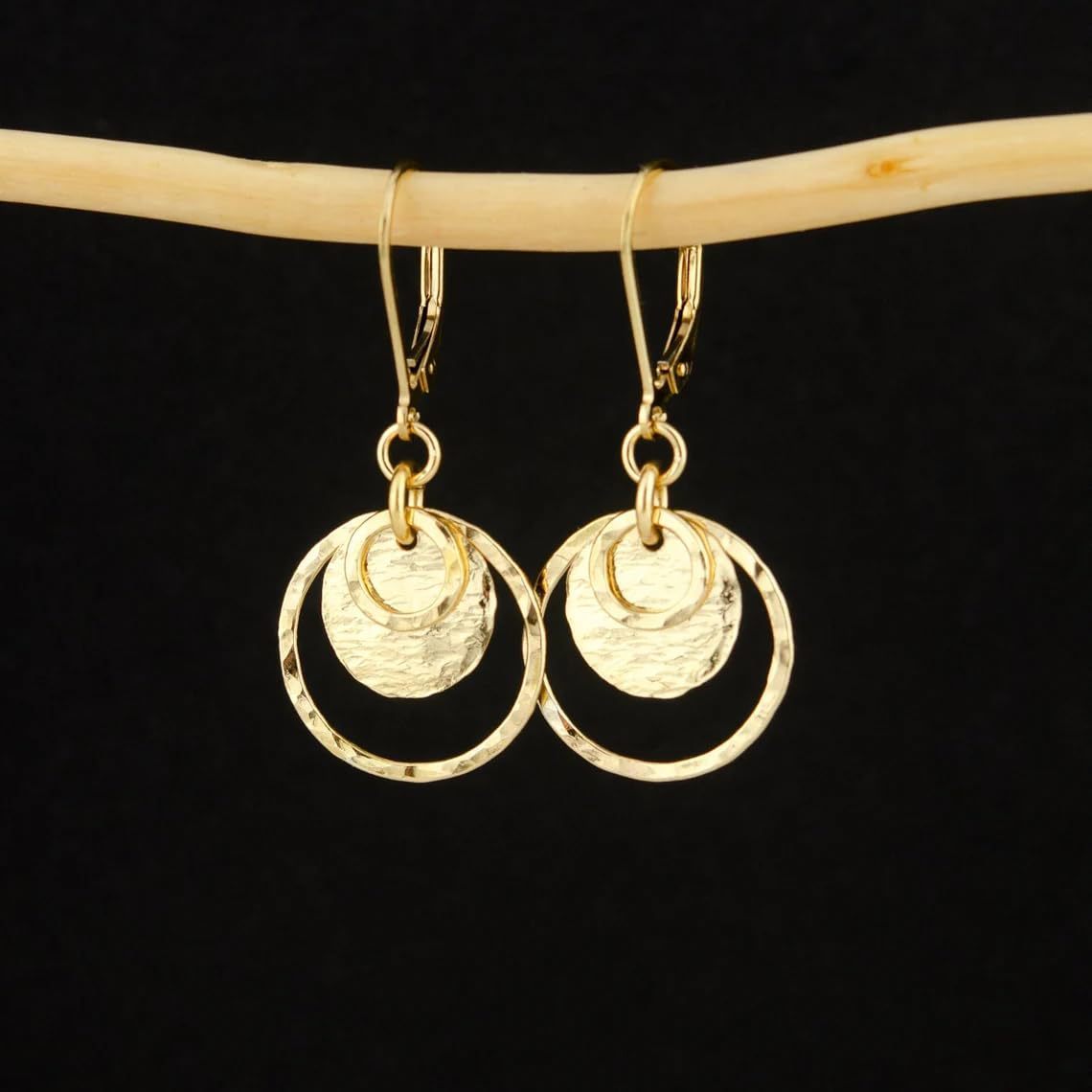 Brass Irregular Wafer Ring Ear Clip