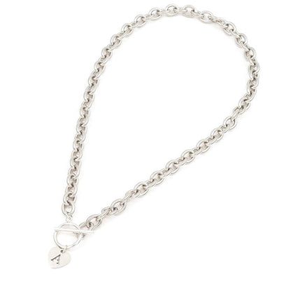 Letter Necklace Stainless Steel Heart Pendant