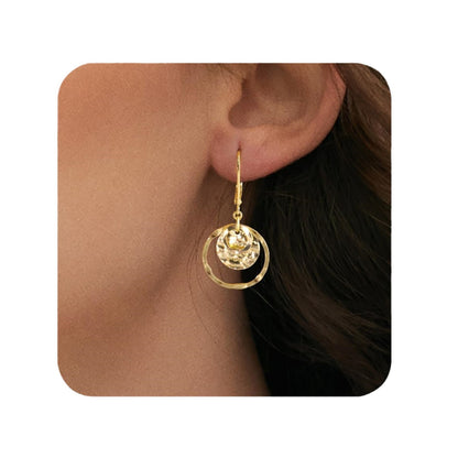 Brass Irregular Wafer Ring Ear Clip