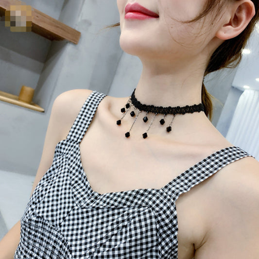 Black Necklace Clavicle Chain Advanced Sense Neckband Necklet Neck Accessories