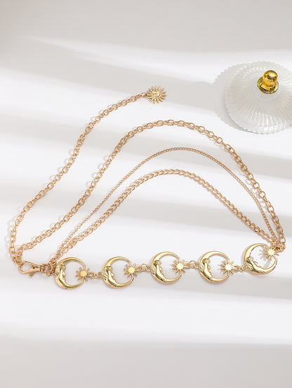 Crescent Waist Chain Tassel Multi-layer Chain Adjustable