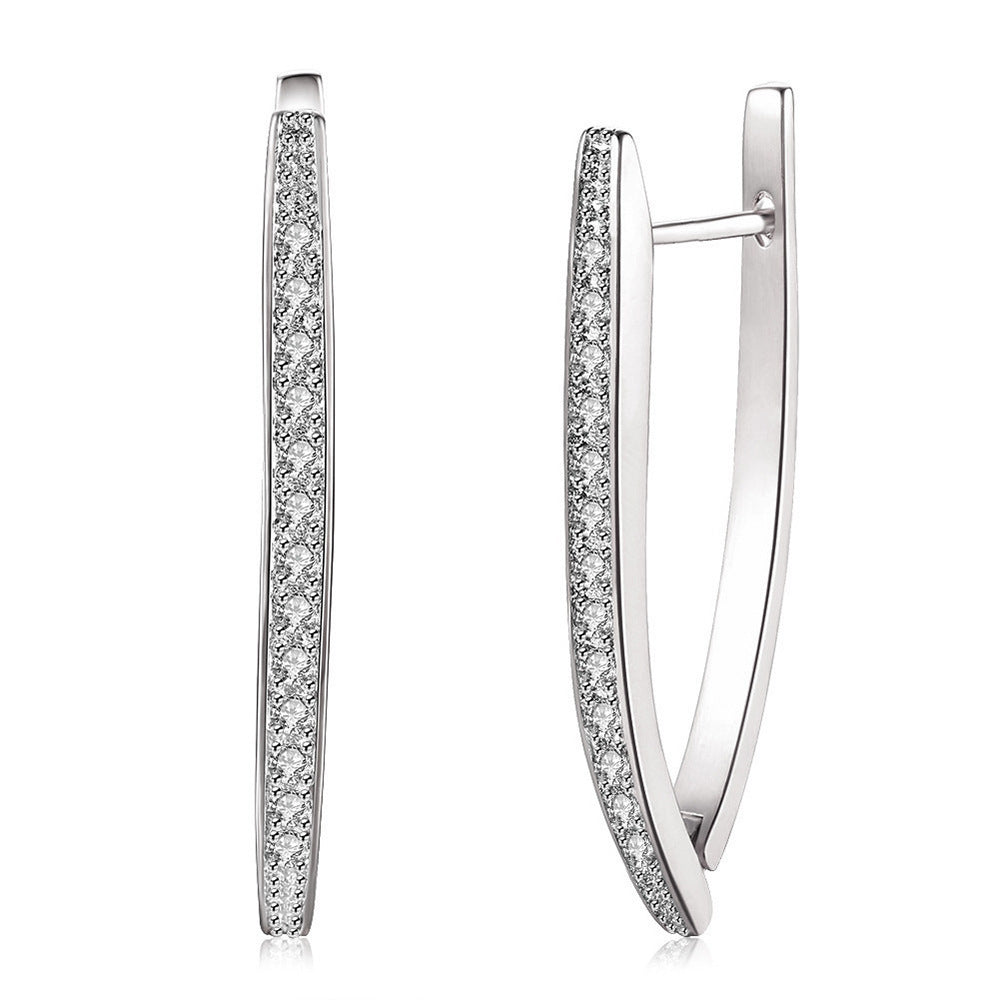 Large V-shaped Earrings With Unique English Letters