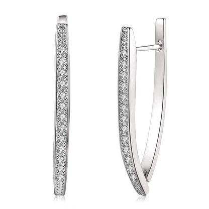 Large V-shaped Earrings With Unique English Letters
