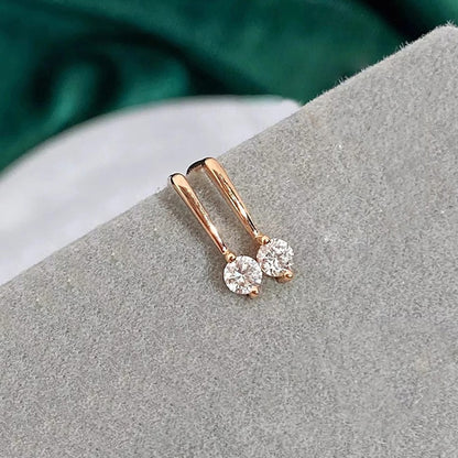 Simple Inlaid Zircon Stud Earrings Minimalist