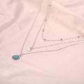 European And American Turquoise Elephant Beaded Multi-layer Necklace