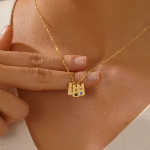 Stainless Steel Birthday Stone Necklace