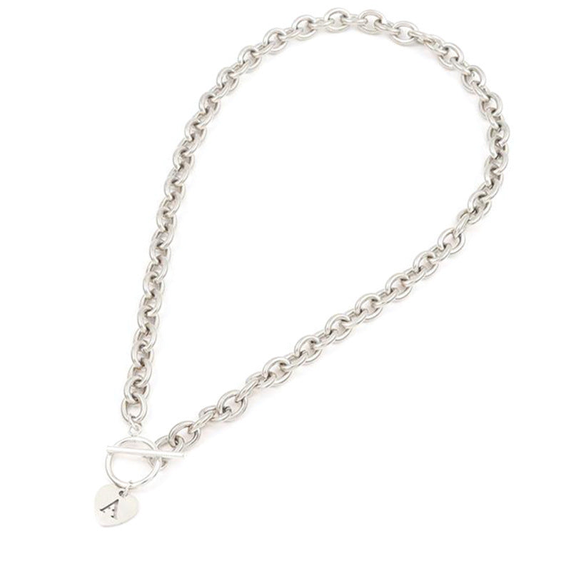 Letter Necklace Stainless Steel Heart Pendant