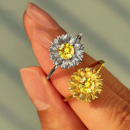 Women's Pastoral Fashion Sunflower Ring