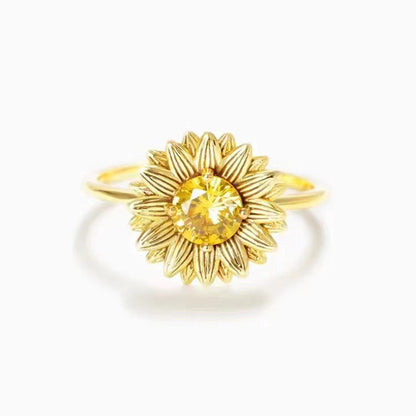 Women's Pastoral Fashion Sunflower Ring