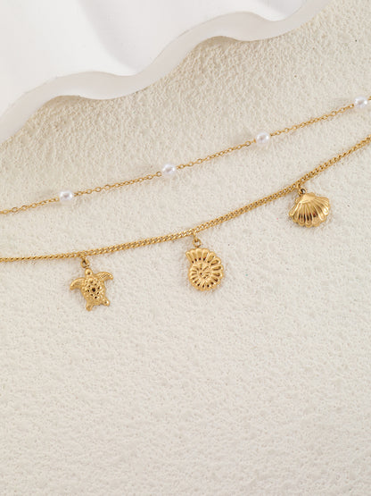 Niche Temperament Round Beads XINGX Shell Anklet