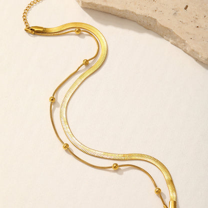 Simple Double Layer Snake Bone Anklet Sexy All-matching