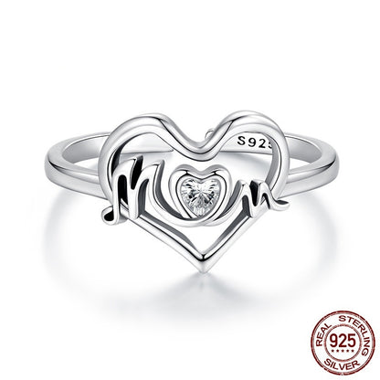 Mother's Day Love Heart-shaped Ring S925 Sterling Silver