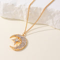Niche Design Star Moon Inlaid Pendant Necklace For Women