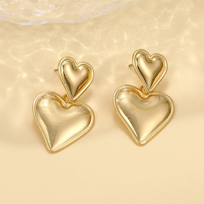 Three-layer Heart Shaped Love Earrings Simple Pendant Acrylic