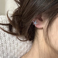 Blue Zircon Starfish Stud Earrings Women's All-match Fashion