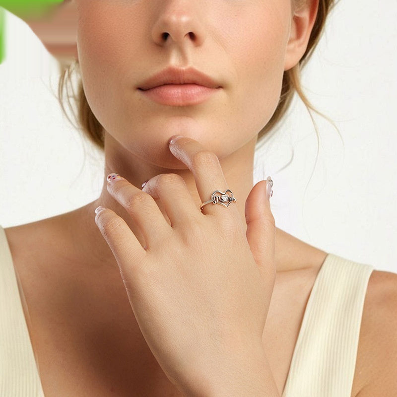 Mother's Day Love Heart-shaped Ring S925 Sterling Silver