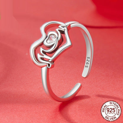Mother's Day Love Heart-shaped Ring S925 Sterling Silver