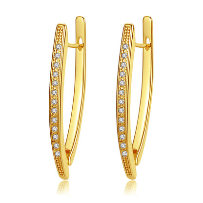 Large V-shaped Earrings With Unique English Letters