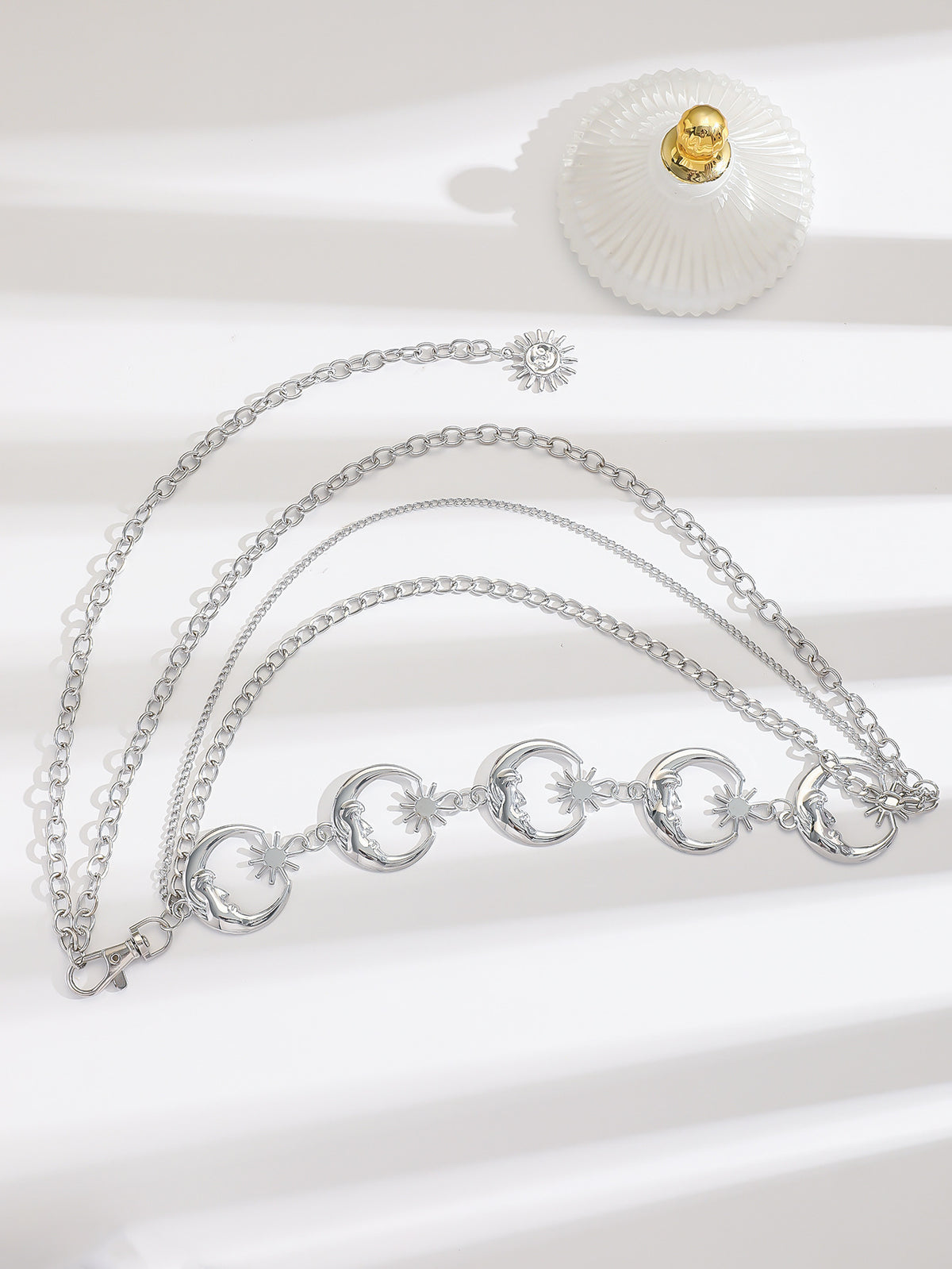 Crescent Waist Chain Tassel Multi-layer Chain Adjustable