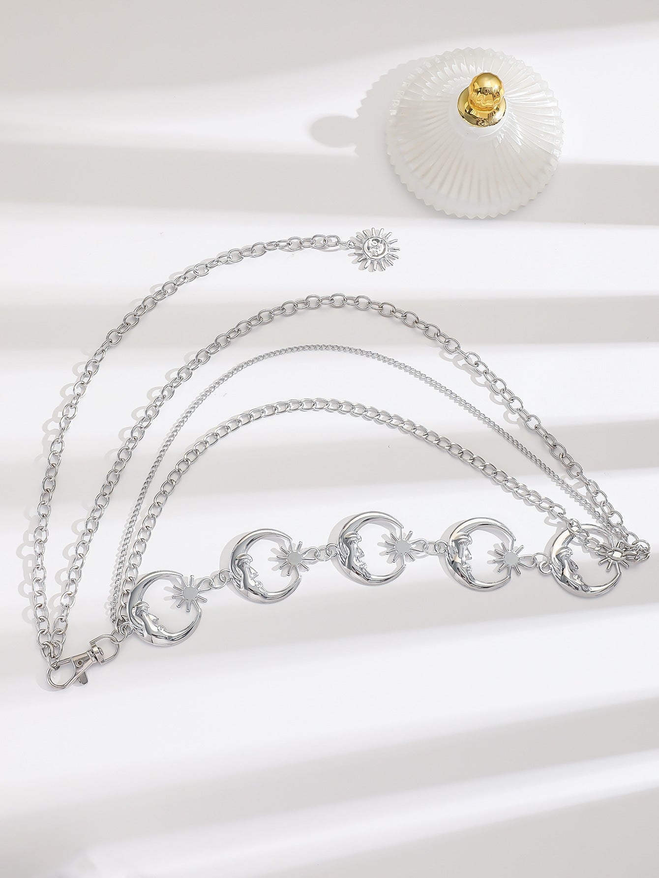 Crescent Waist Chain Tassel Multi-layer Chain Adjustable