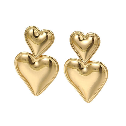 Three-layer Heart Shaped Love Earrings Simple Pendant Acrylic