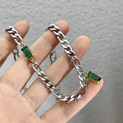 Special-interest Design Emerald Zircon Stitching Light Luxury Necklace