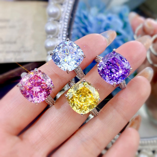 Oversized Sparkling Starry Sky Cut Ring