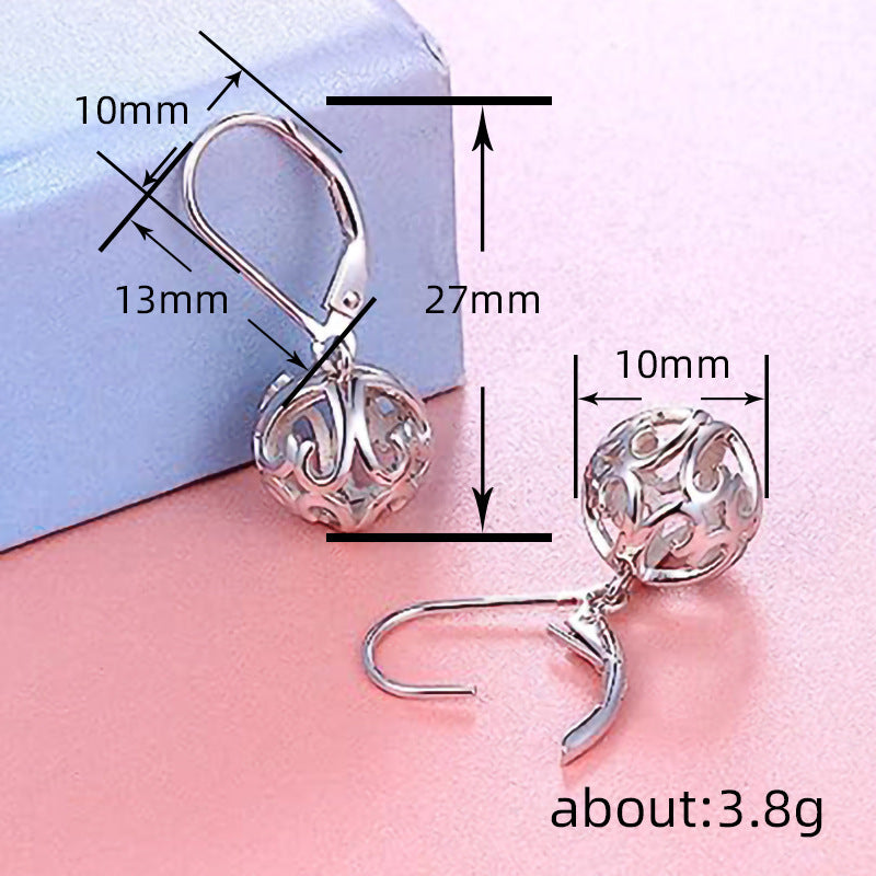 Pastoral Eardrops Geometric Hollow Texture Design
